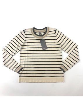 CULTURE cream black Annemarie pullover stripe sweater NEW with tags Medium